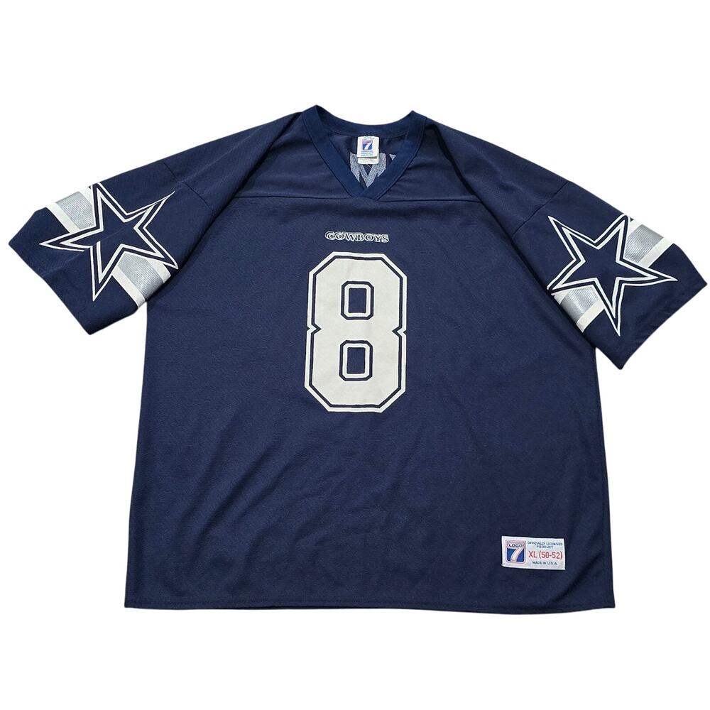 Vintage Dallas Cowboys Troy Aikman No. 8 Logo 7 Knit Jersey NFL Made in USA